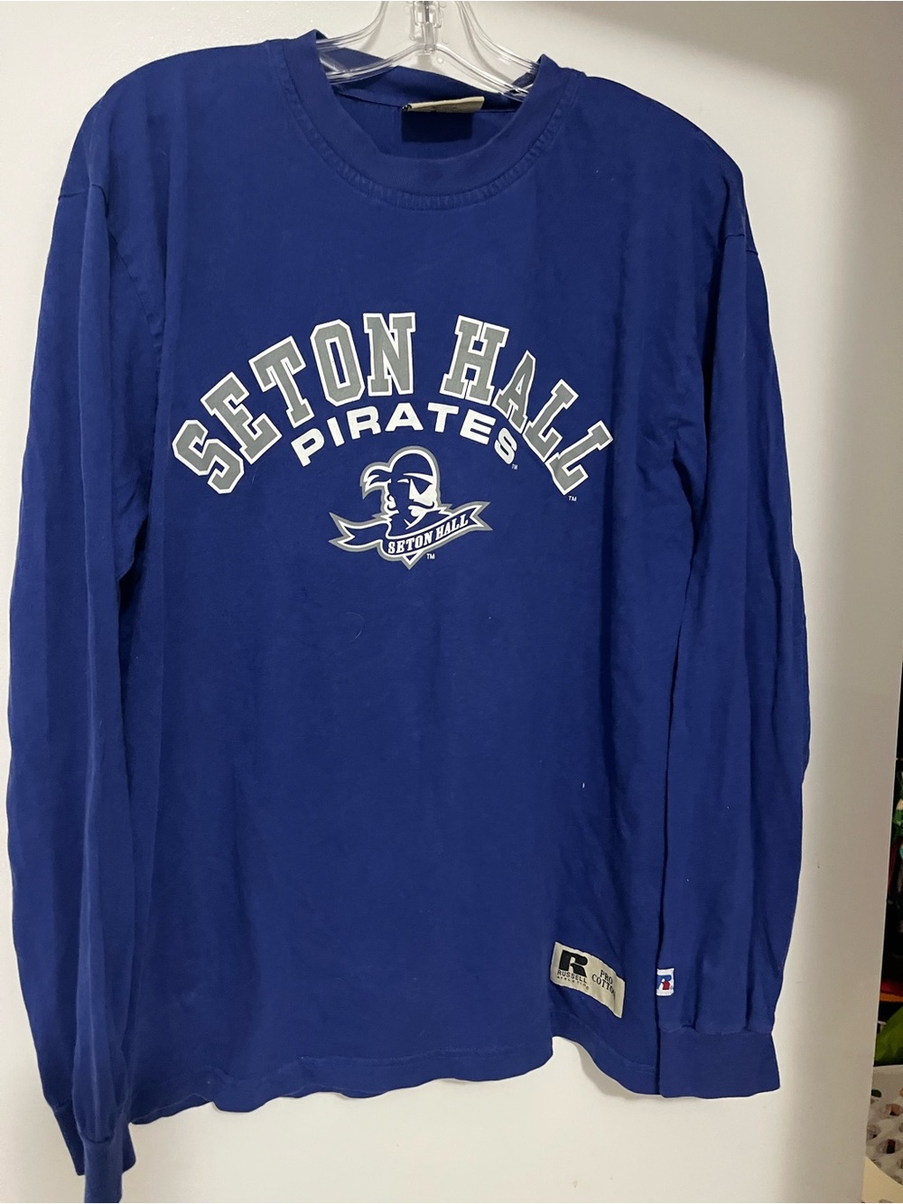 Russell Athletic Seton Hall Pirates Long Sleeve Tee - Royal Blue & White